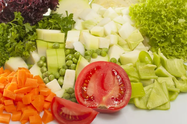 Hackade grönsaker för soppa — Stockfoto
