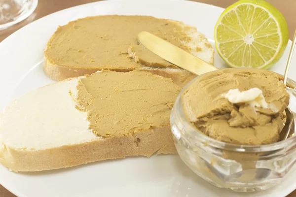 Sandwiches with liver pate — Stock Photo, Image