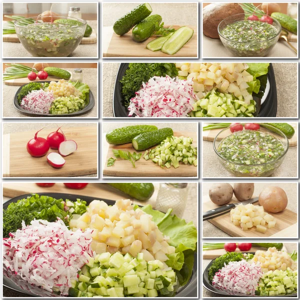 Collage hachage légumes aliments — Photo