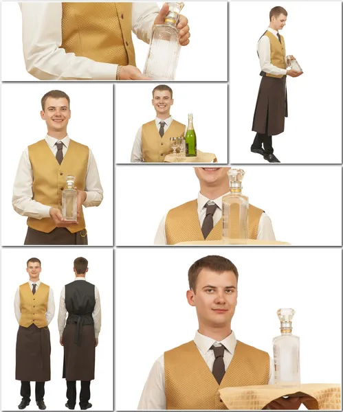 Male waiter in a special form — Stock Photo, Image