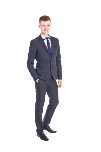 Mladý pohledný muž v obleku klasické — Stock fotografie