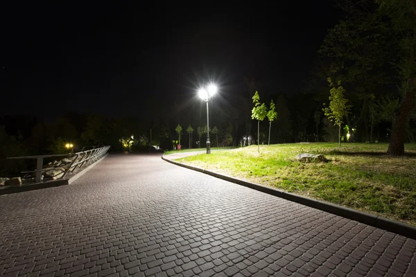 夜の公園をコーナーします。 ロイヤリティフリーのストック写真