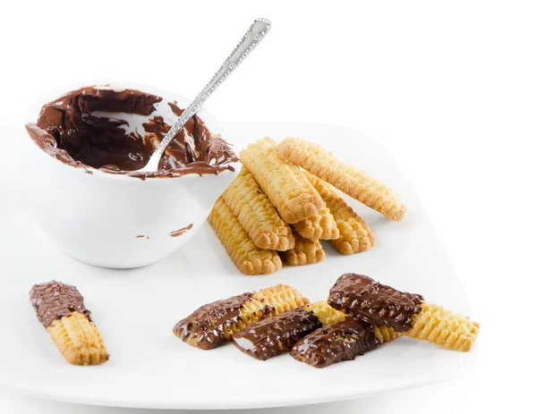 Kekse mit Schokolade — Stockfoto