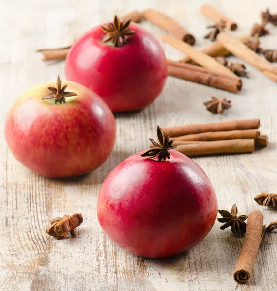 Red apples and spices — Stock Photo, Image