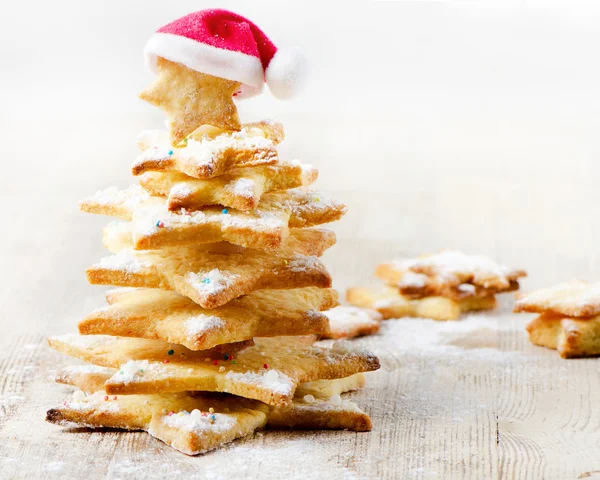 Ingerichte cookies - kerstboom — Stockfoto