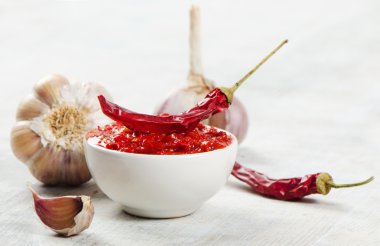 biber sosu ve sarımsak