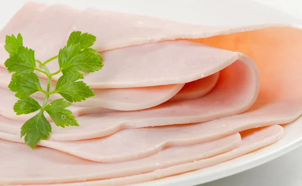 Plakjes ham — Stockfoto