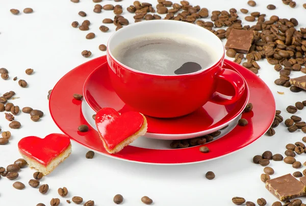 Festive coffee on Valentine's Day — Stock Photo, Image