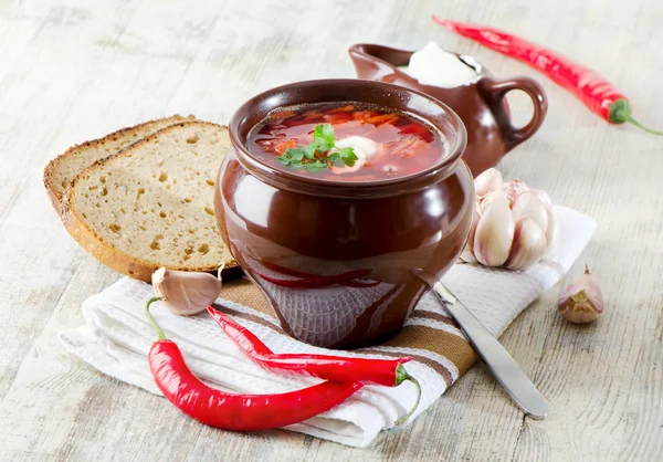 Sopa de beterraba — Fotografia de Stock