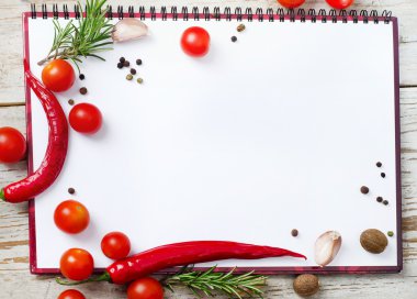 boş kitap tarifleri veya menü için hazır
