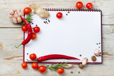 boş kitap tarifleri veya menü için hazır