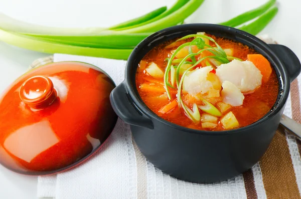 Fish Soup with vegetables — Stock Photo, Image