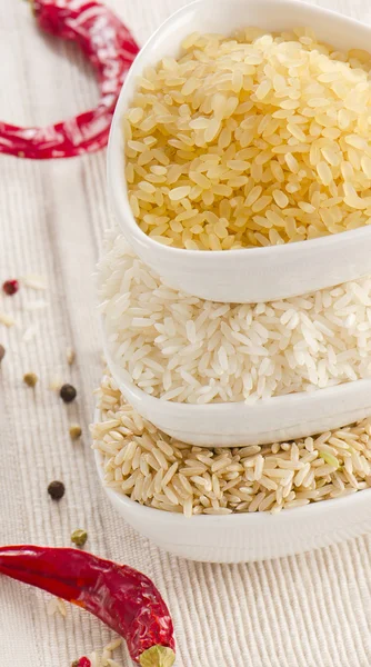 Rice in bowls — Stock Photo, Image