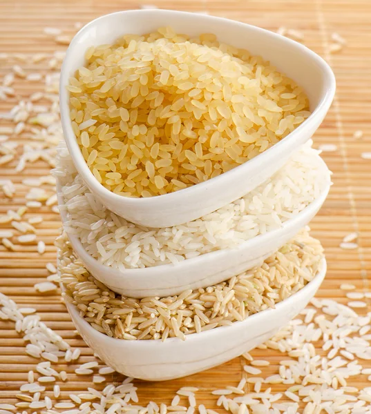 Ris i skålar — Stockfoto