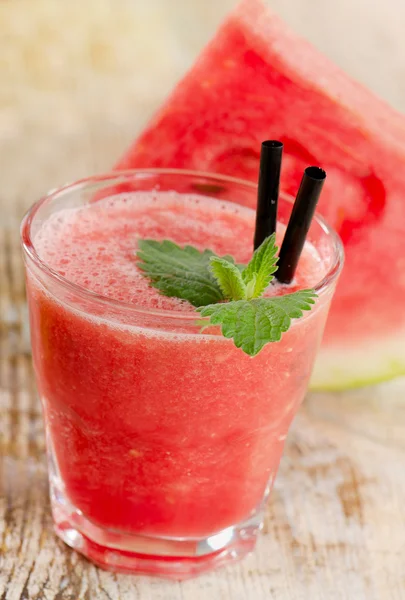 Glas vattenmelon smoothie — Stockfoto