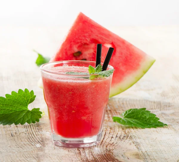 Glass of watermelon smoothie — Stock Photo, Image