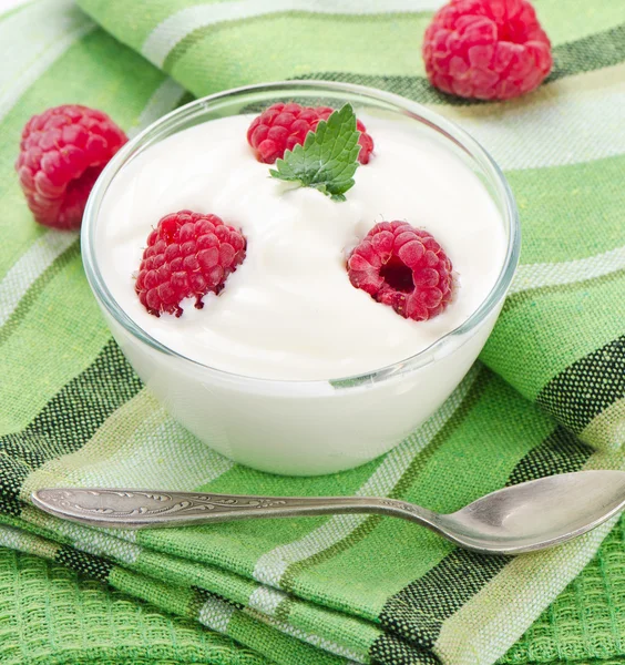 Yogurt fresco con bacche — Foto Stock