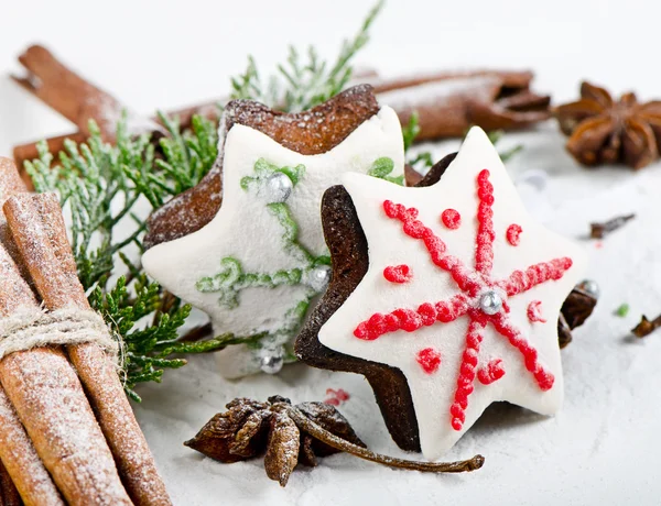 Σπιτικά μπισκότα Χριστουγέννων και μπαχαρικά — Φωτογραφία Αρχείου