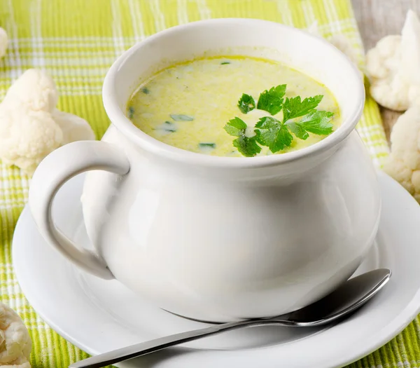 Creamy vegetables soup with cauliflowers Stock Image