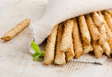 Bread sticks with sesame