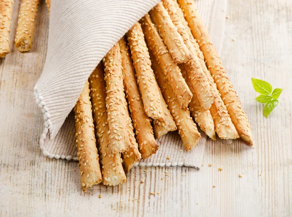 Bread sticks with sesame seeds — Stock Photo, Image