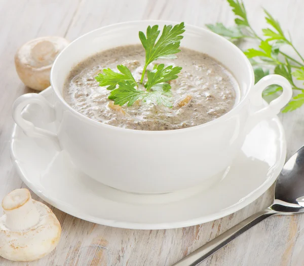 Creamy mushroom soup — Stock Photo, Image