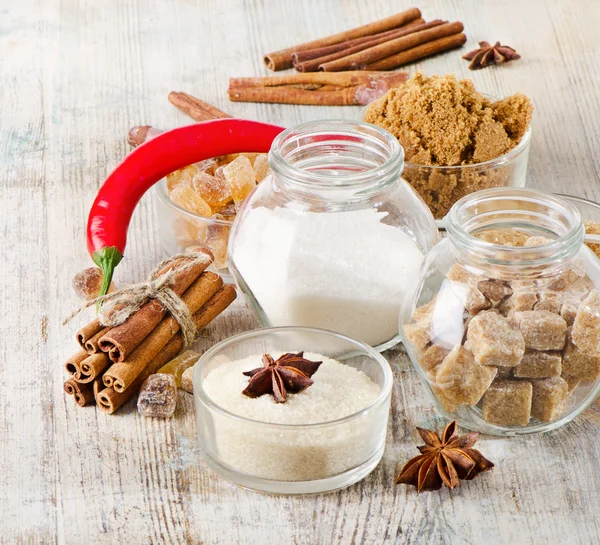 Sugar and spices — Stock Photo, Image