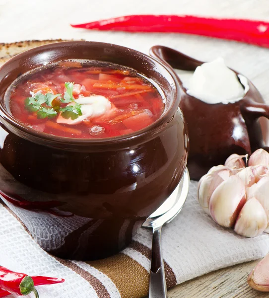 Sopa de beterraba — Fotografia de Stock