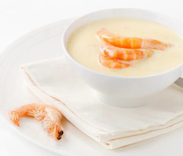 Zuppa cremosa con frutti di mare. — Foto Stock