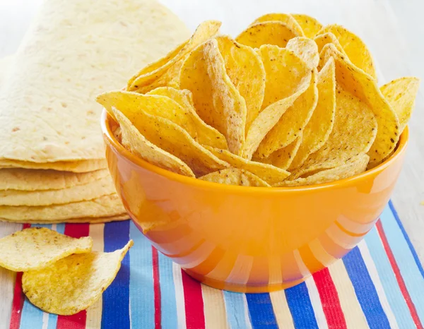 Tortilla's en chips — Stockfoto