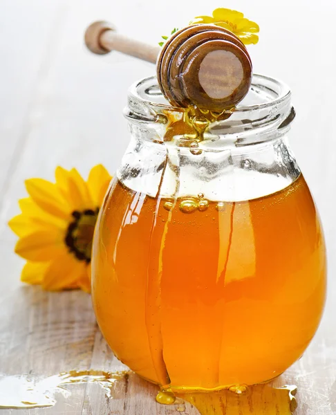 Sklenice medu — Stock fotografie
