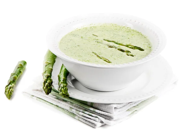 Delicious creamy asparagus soup — Stock Photo, Image