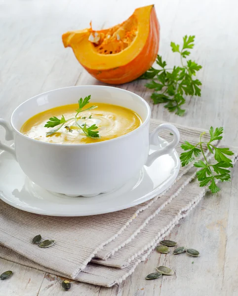 Sopa de abóbora cremosa — Fotografia de Stock