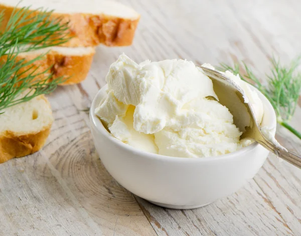Fresh cream cheese — Stock Photo, Image