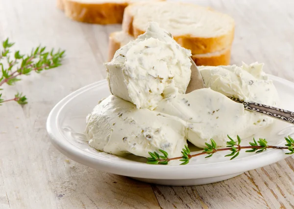 Fresh cream cheese — Stock Photo, Image