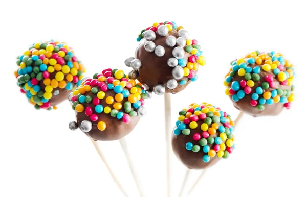 Cake pops isolated on white — Stock Photo, Image