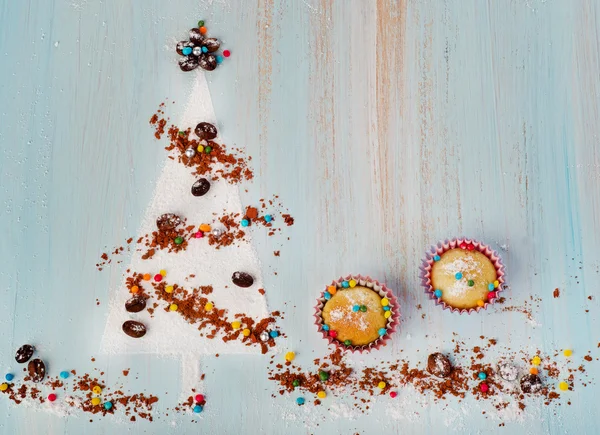 Christmas cupcakes — Stockfoto