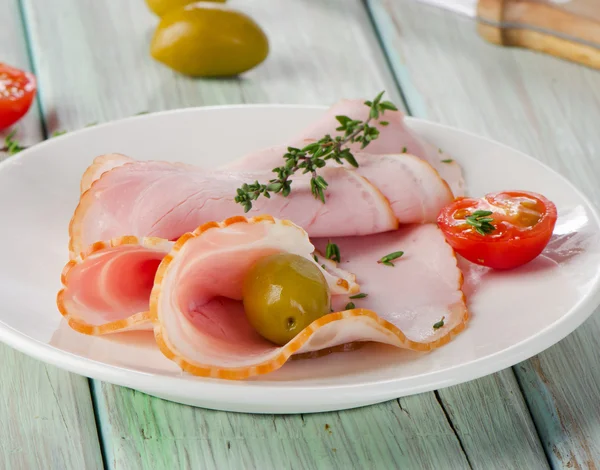 Slices of ham — Stock Photo, Image