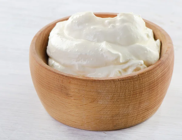 Fresh sour cream — Stock Photo, Image