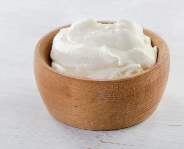 Fresh sour cream — Stock Photo, Image