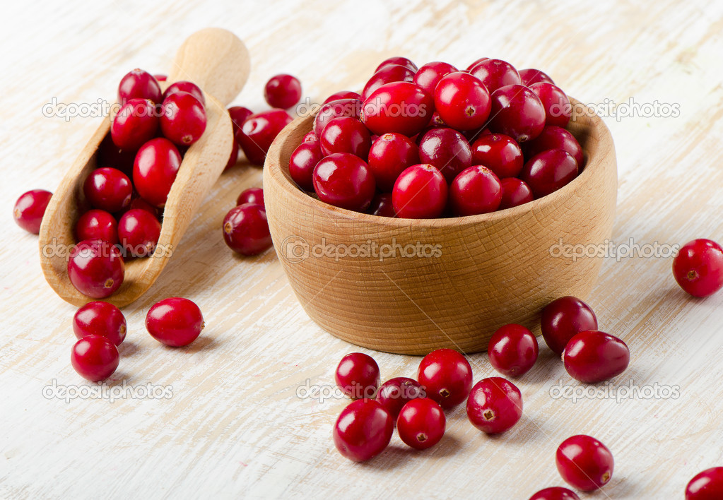 Cranberries on a table