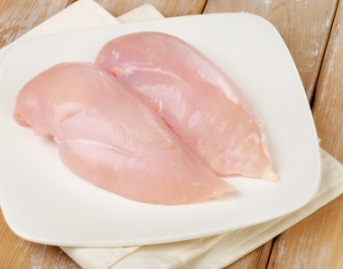 Çiğ tavuk göğsü filetosu.