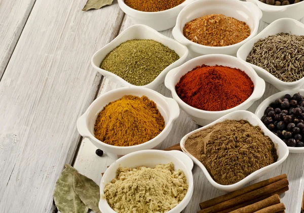 Spices in bowls — Stock Photo, Image