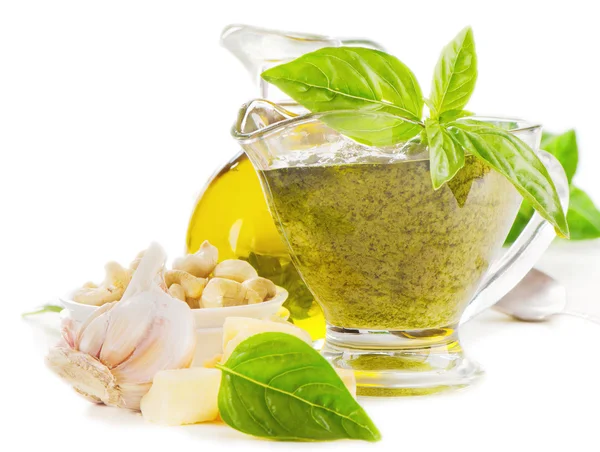 Pesto e ingridienti — Foto Stock