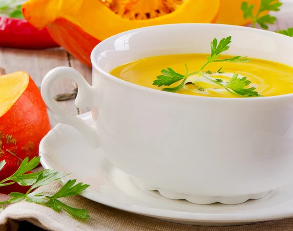 Sopa de abóbora cremosa — Fotografia de Stock