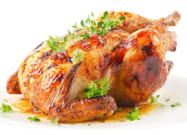 Pollo arrosto isolato — Foto Stock