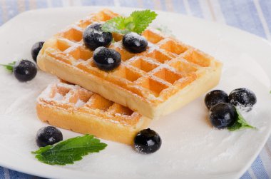 çilek ile Belçika waffle