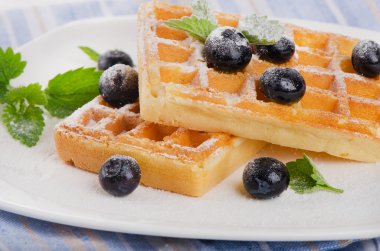 çilek ile Belçika waffle