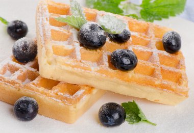 çilek ile Belçika waffle