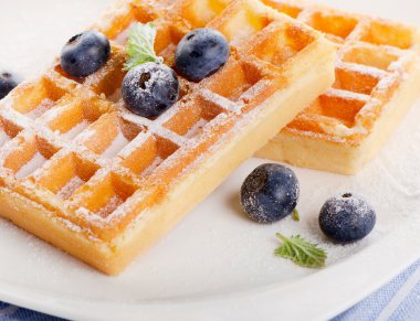 çilek ile Belçika waffle